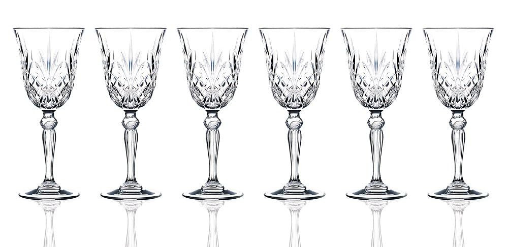 Lorren Home Trends Melodia Crystal Wine Glass Set of 6 | Amazon (US)
