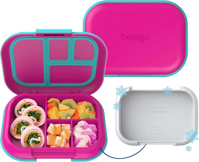 Bentgo Chill Kids Leakproof Lunch Box - 4-Compartment Bento Box with Built-In Ice Pack, 3.3 Cup C... | Amazon (US)