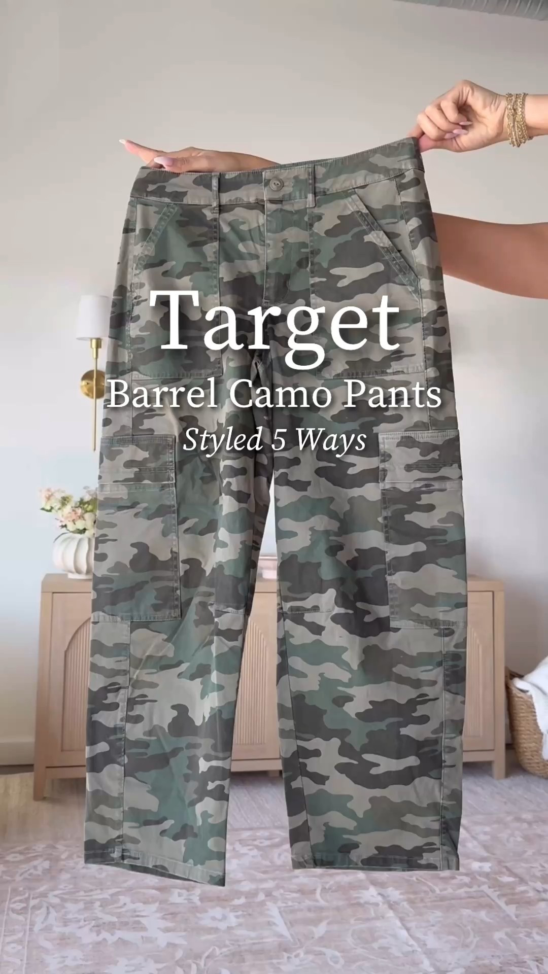 5 ways to wear these amazing Target Camo slightly barrel pants. I sized up for a relaxed fit. 
All tops are a small 

#LTKU #LTKSaleAlert #LTKFindsUnder50 #LTKOver40 #LTKStyleTip #LTKWatchNow