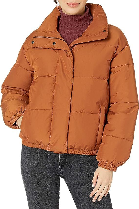 Daily Ritual Women's Relaxed-Fit Mock-Neck Short Puffer Jacket | Amazon (US)