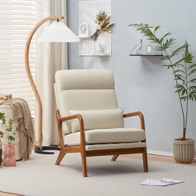 Lemley 25.6" Wide Armchair Solid Wood Accent Chair | Wayfair North America