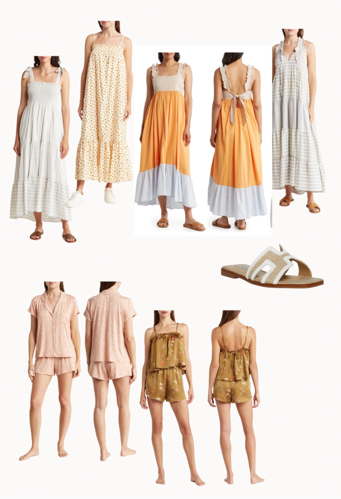 Summer dress finds, midi dress, maxi dress, under $50, Steve Madden sandal, pajamas, women’s pajamas, slides, bump friendly, post partum friendly, nursing friendly 

#LTKunder100 #LTKsalealert #LTKunder50