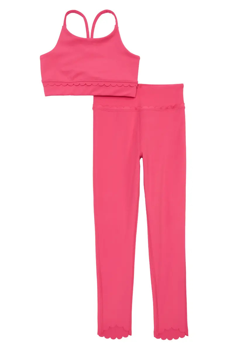 Kids' Shine Scallop Sports Bra & Leggings Set | Nordstrom