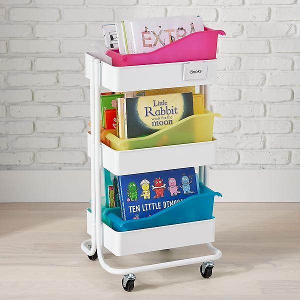 Book Themed Rolling Cart | The Container Store