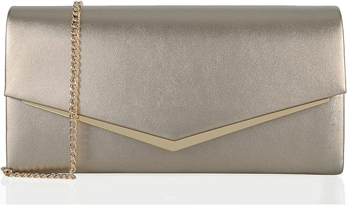 Women’s Evening Handbag Vegan Leather Ladies Envelope Clutch Classic Elegant Purse Bags | Amazon (US)