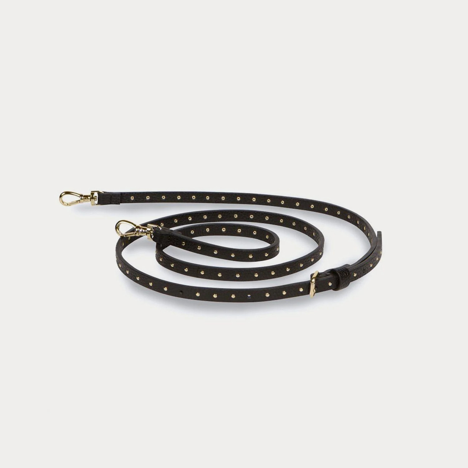 Nicole Pebble Leather Adjustable Strap - Black/Gold | Bandolier