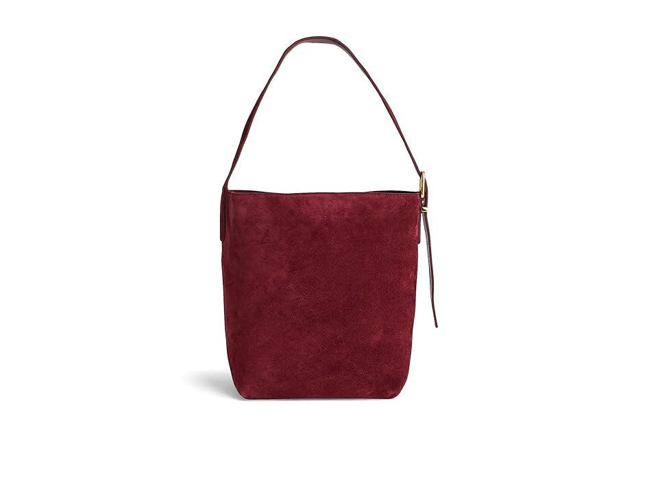 Madewell Suede Medium Essentials Bucket Tote Tote Handbags Deep Merlot, Leather/Suede | Zappos