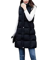 Gihuo Women's Long Puffer Vest Winter Quilted Hooded Sleeveless Zip Up Long Jacket Vest Gilet | Amazon (US)
