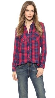 Red Plaid Ex BF Buttondown | Shopbop