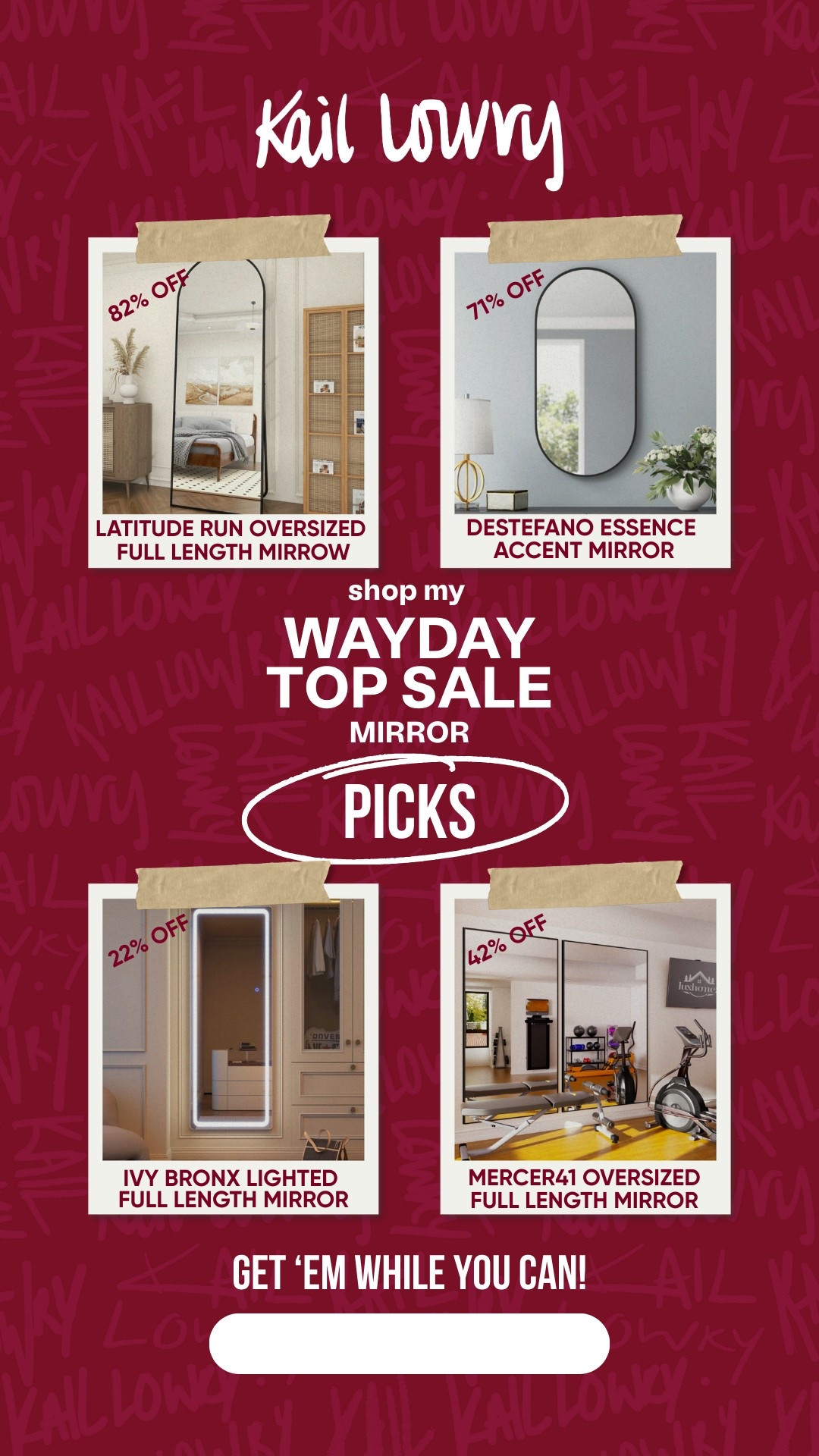 🪞 picks for the last day of Wayfairs WayDay sale 👏🏼

#LTKHome #LTKSaleAlert #LTKFamily