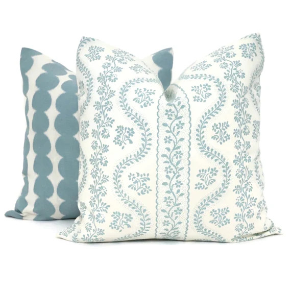 Decorative Pillow Cover Sister Parish Dolly in Sea Foam Blue - Etsy | Etsy (US)