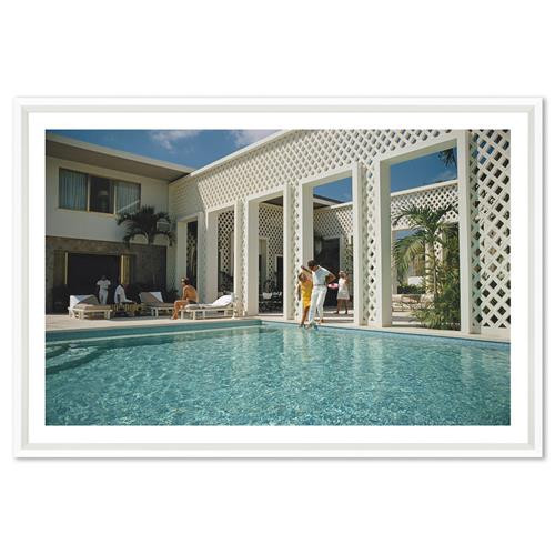 Photos by Getty Images Slim Aarons Pool in the Villa White Frame Photograph - 25x17 | Kathy Kuo Home