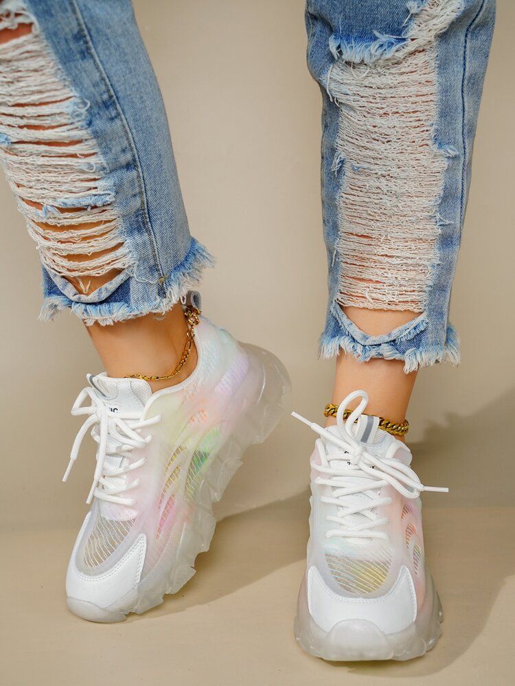 Lace-up Front Low Top Chunky Sneakers | SHEIN