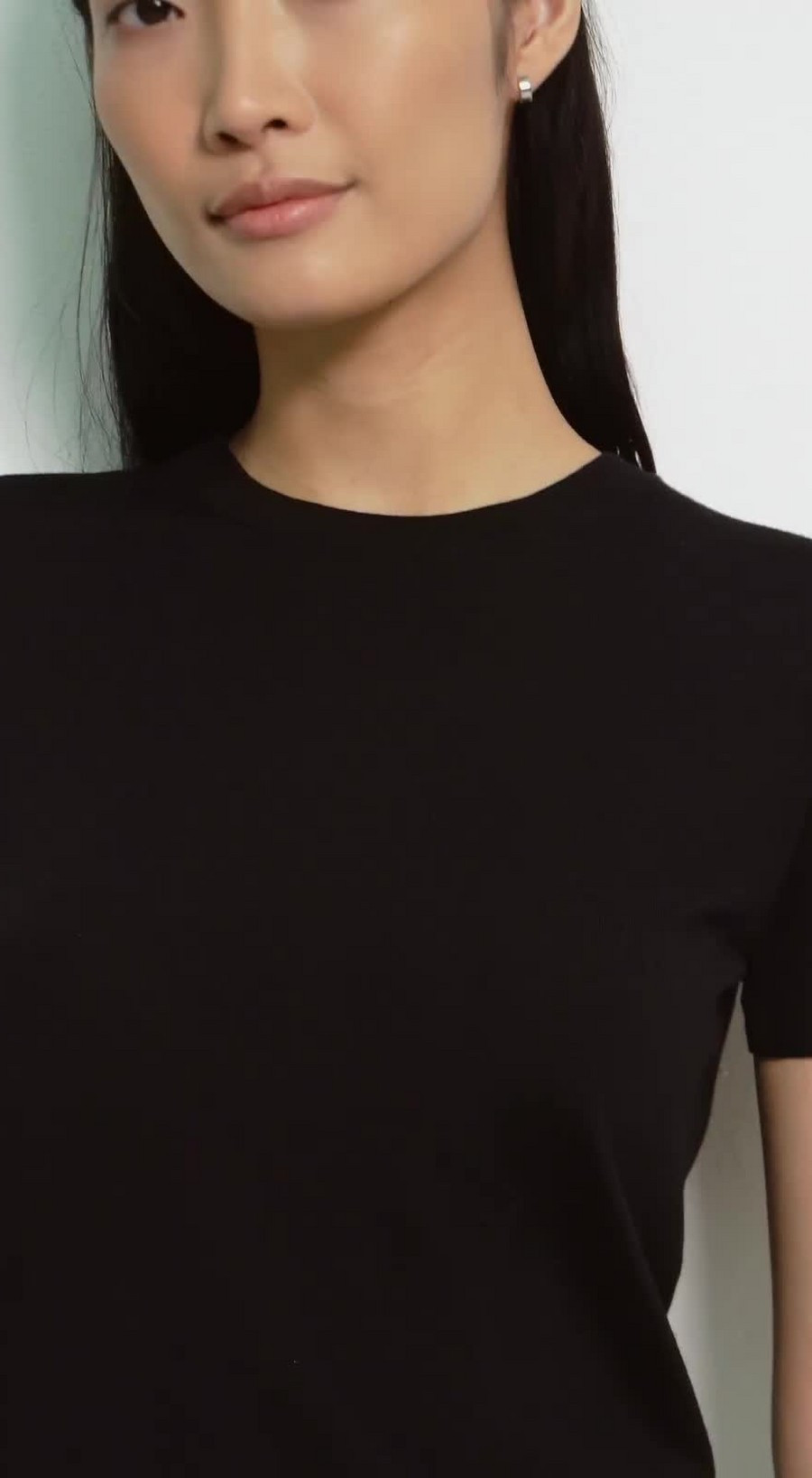 Short-Sleeve Sweater in Regal Wool | Theory UK