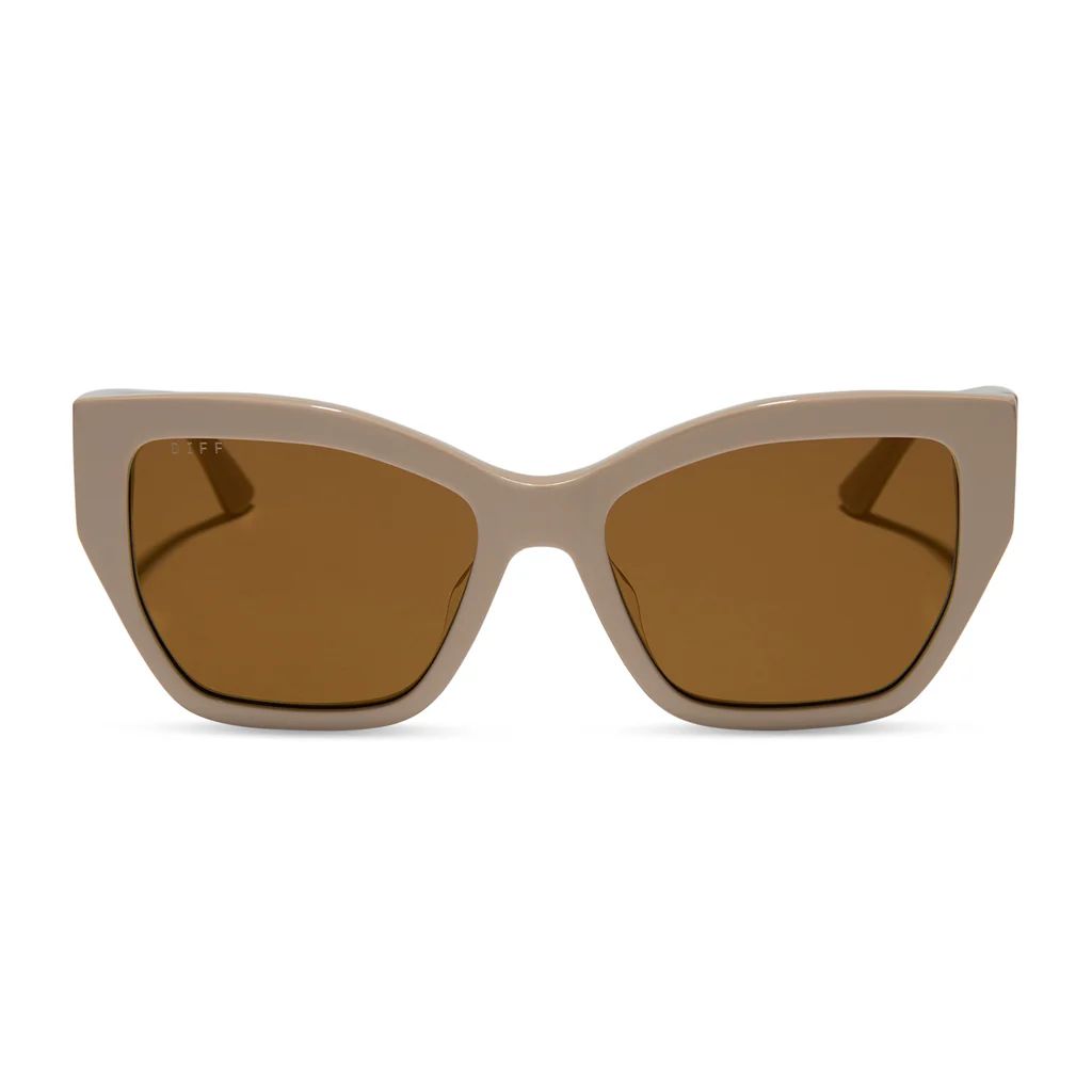 VIVIENNE - ALMOND + BROWN WITH GOLD FLASH SUNGLASSES | DIFF Eyewear