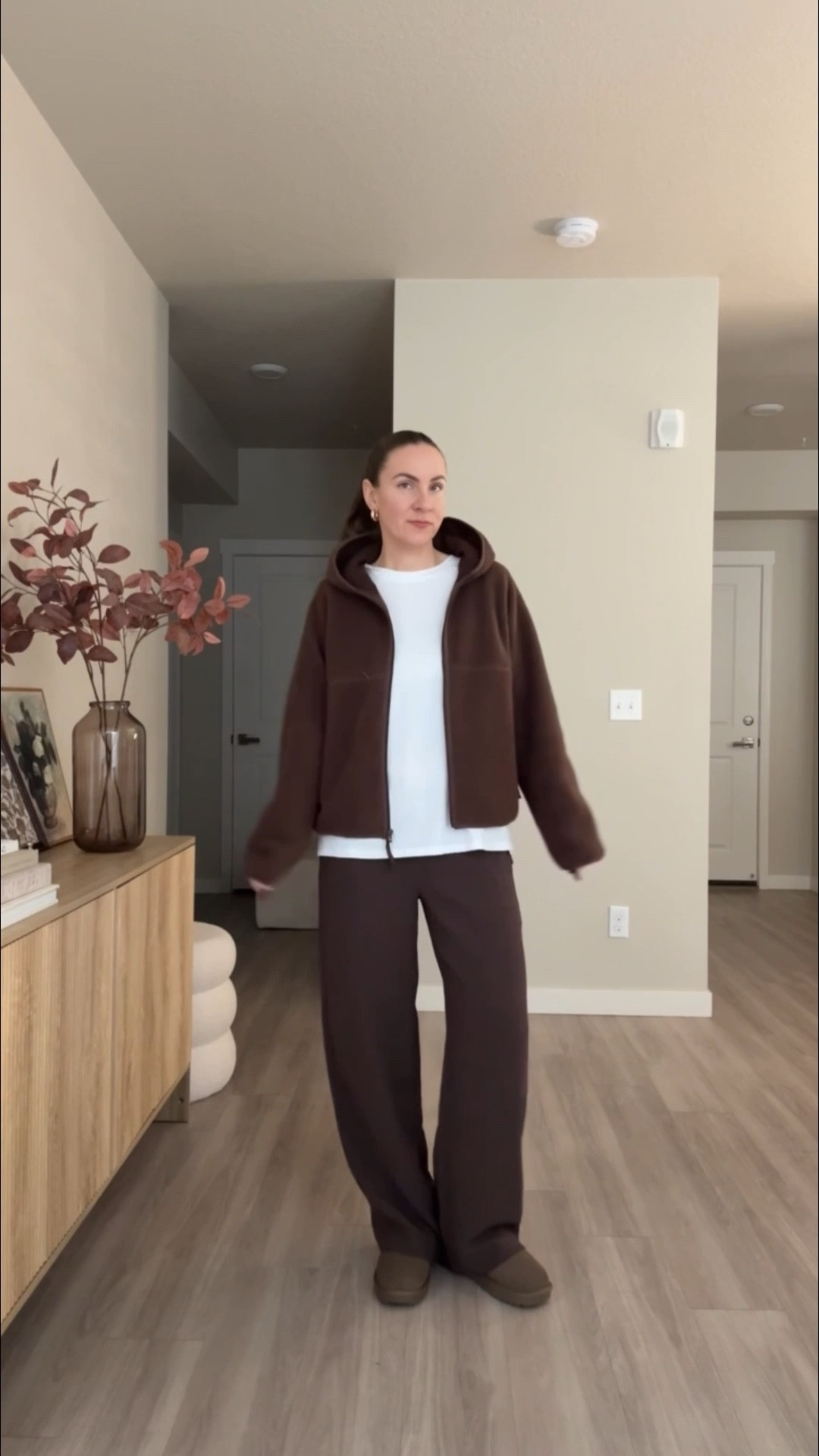 amazon brown fleece jacket 

ps aritzia is on major sale.  linked things i own and love 