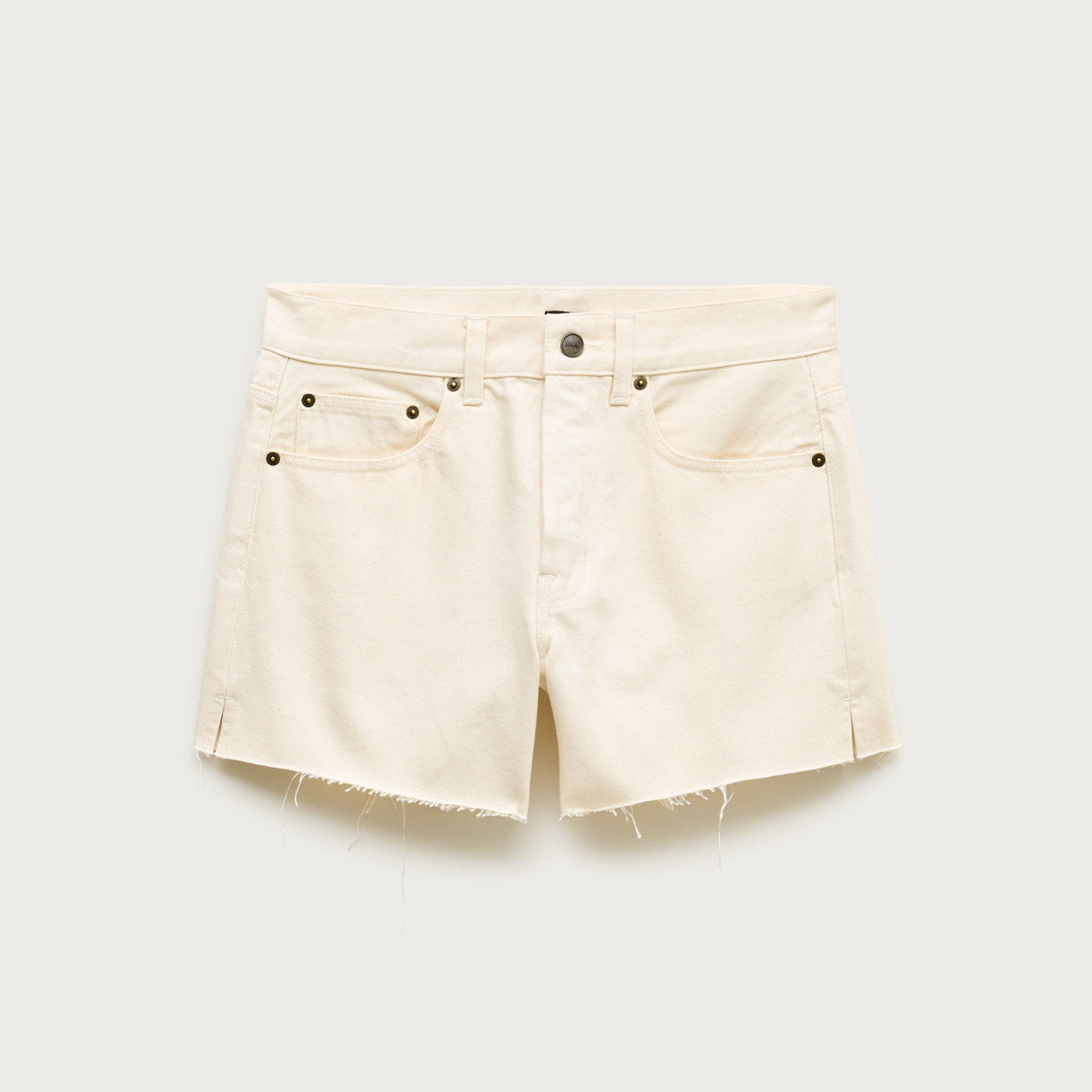 Mid-rise A-line denim short in ecru | J. Crew US