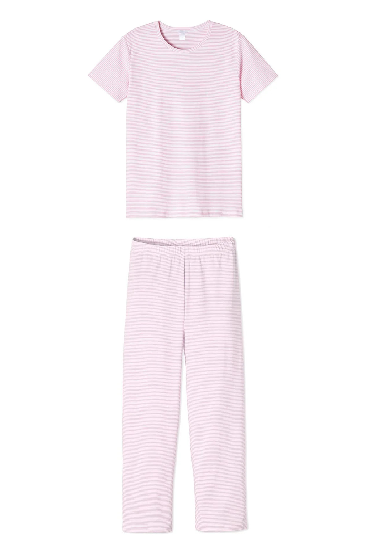 Pima Crew Short-Long Set in Lily | Lake Pajamas