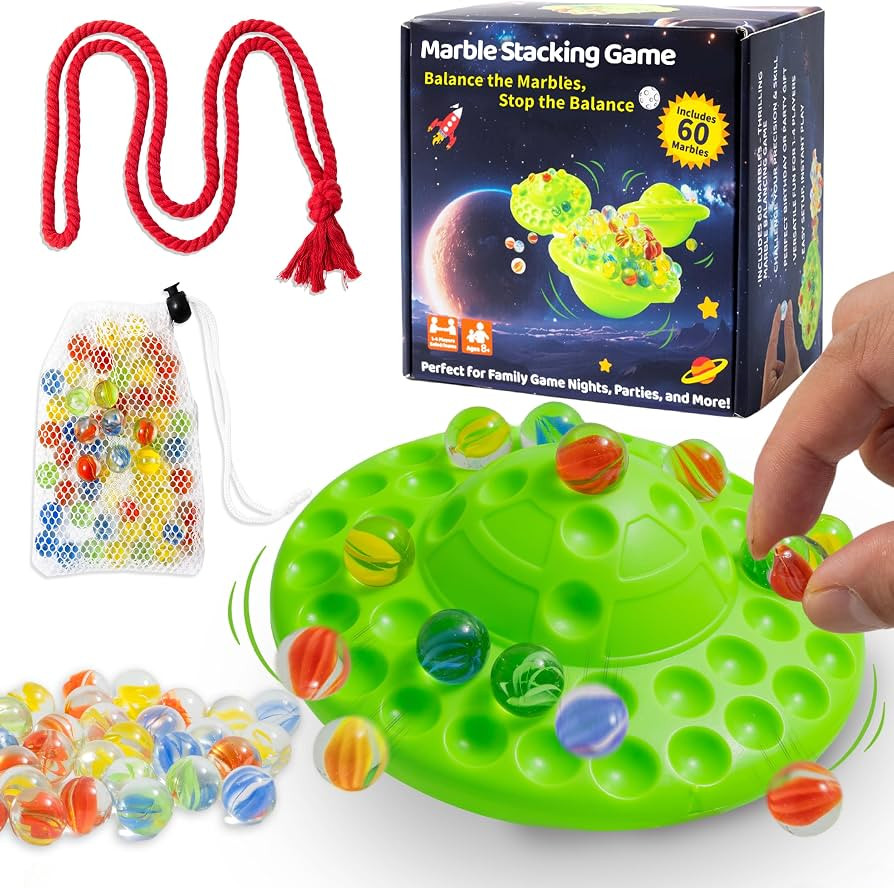 UFO Marble Balance Game, 60 Colorful Marbles Toy for Kids Family Stacking Challenge, Party Game w... | Amazon (US)