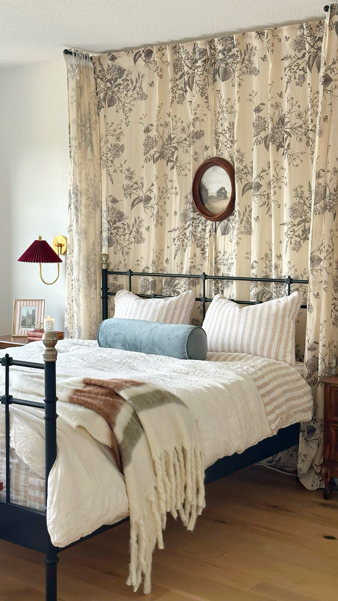 I hacked our bed to turn it into the canopy bed I’ve been dreaming about. It’s completely transformed the vibe of our bedroom and the best part is, I can change it up so easily!

I had a few people suggest changing out the curtains to something lighter so I thought I’d give it a try. What do you think?

I feel like it ties in better with the Secret Garden dressing room we made over last year. But now I think we need to paint this room. I’ve got a colour in mind but I’m curious to know what you’d pick. 

🇺🇸

#LTKHome #LTKSaleAlert