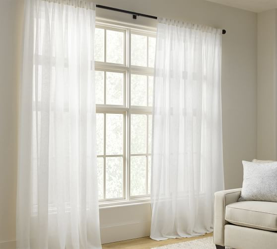 Emery Linen Sheer Curtain | Pottery Barn (US)