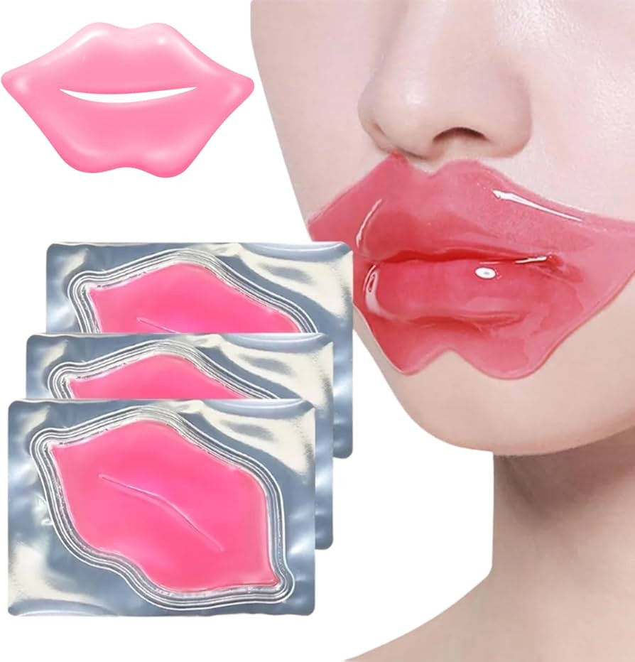 24K Golden Hydrating Lip Mask Patches, Korean Skincare, Plumping Treatment, 30 Pieces (Pink (B)) | Amazon (US)