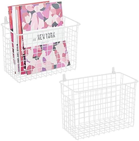 mDesign Portable Metal Farmhouse Wall Decor Storage Organizer Basket Bin with Handles for Hanging... | Amazon (US)