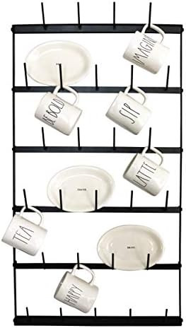 Metal Coffee Mug Rack - Large 6 Row Wall Mounted Storage Display Organizer Rack For Coffee Mugs, ... | Amazon (US)