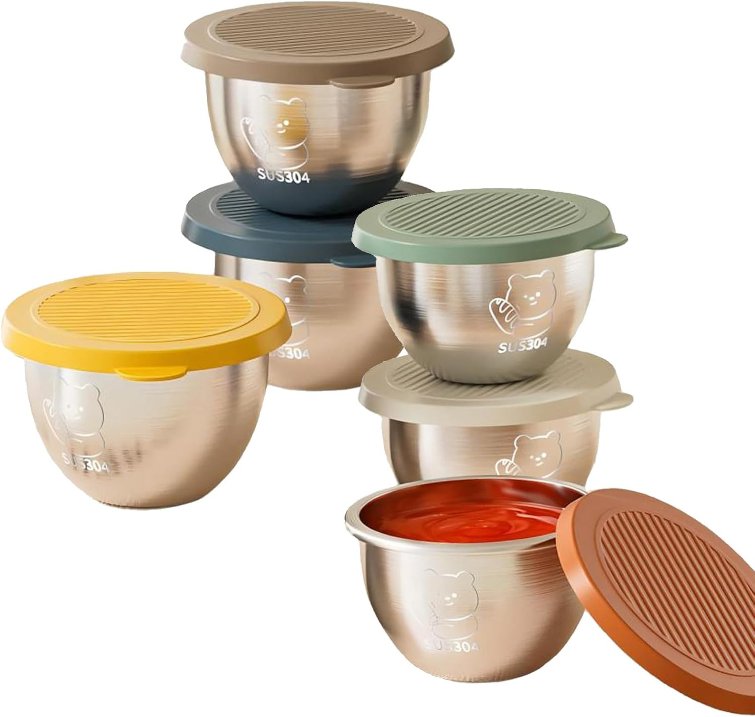 VOZDEPALS 2.4 oz x 6 Pack Sauce Containers for Lunch Box, Salad Dressing Container To Go With Lids | Amazon (US)