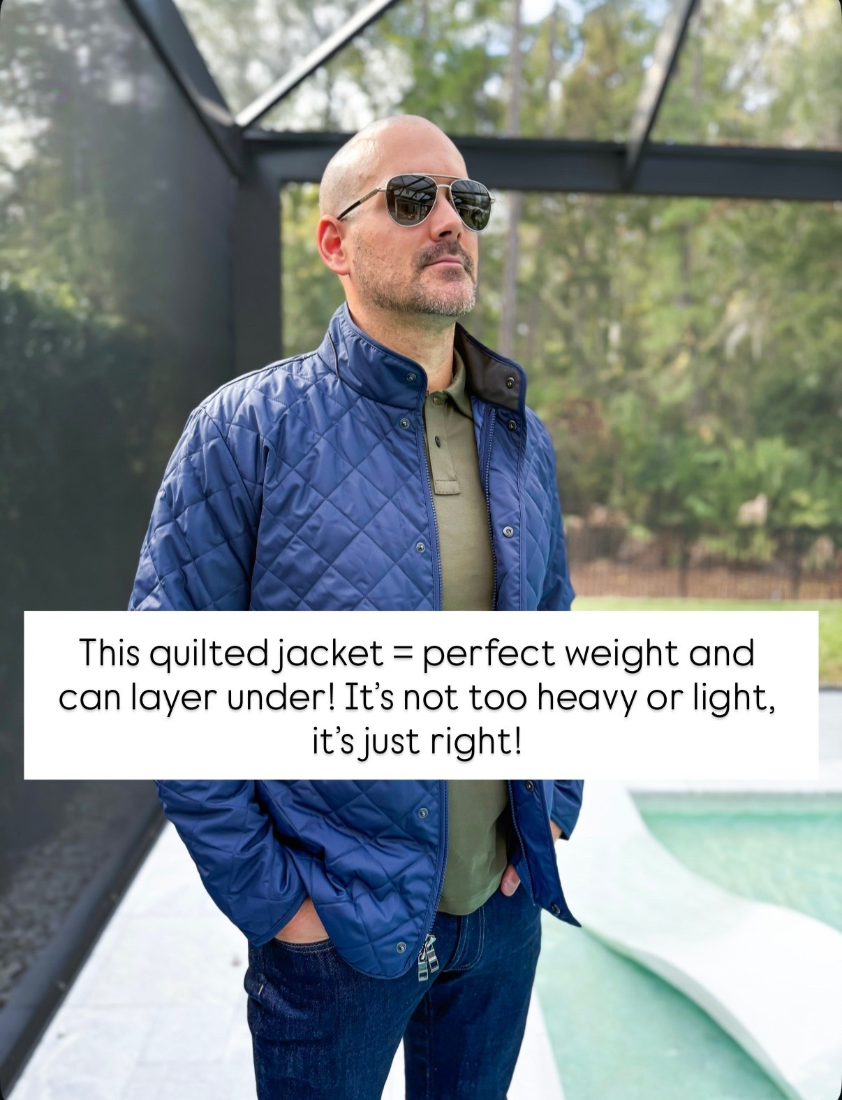My husband’s favorite quilted jacket SO classy and perfect amount of warmth with room to layer underneath! Gift ideas for him. Gifts for husband. Gifts for FIL. He also really loves these aviators!

#LTKMens #LTKHoliday #LTKGiftGuide