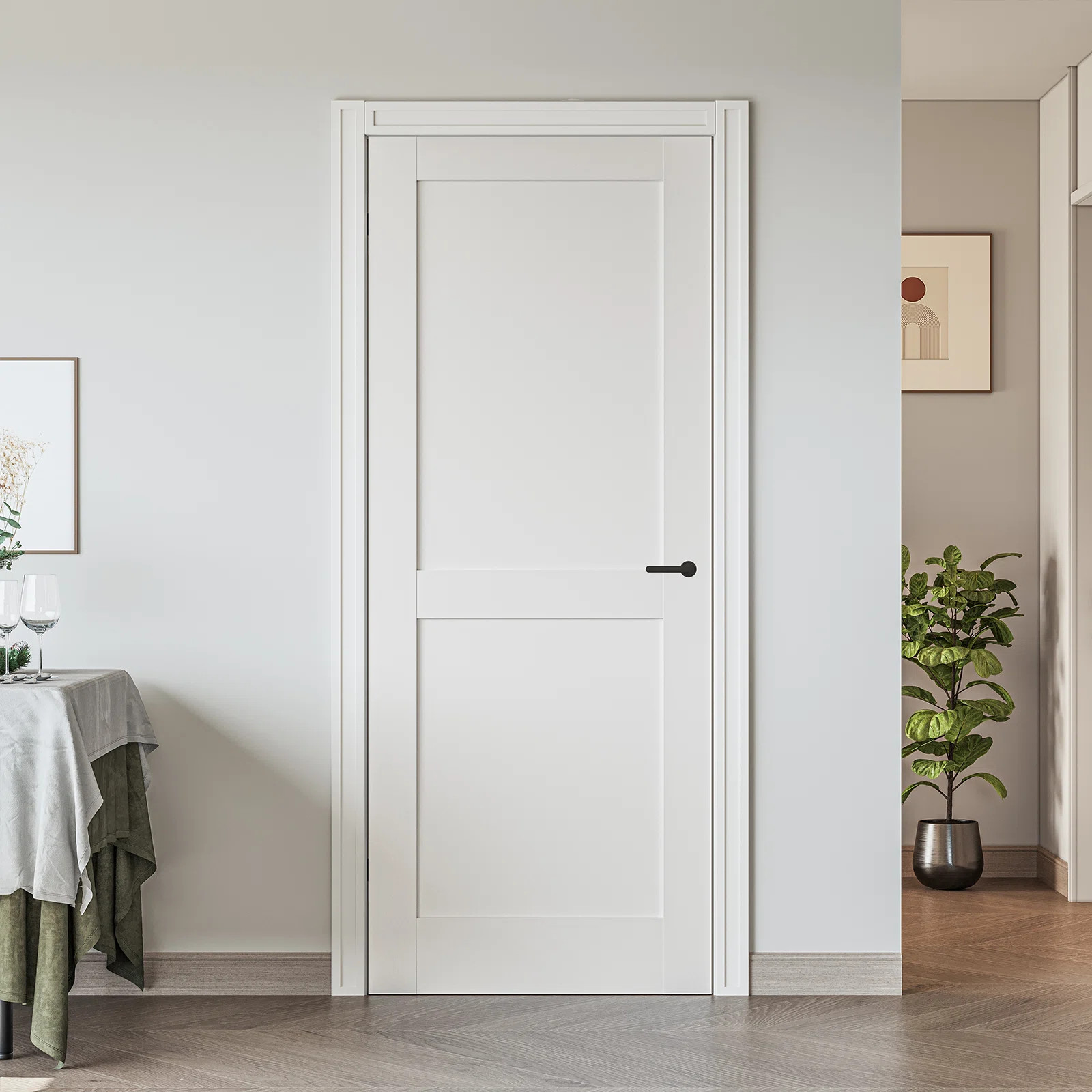 80" Primed 2-Paneled Solid Manufactured Wood Slab Door Without Hardware Kit | Wayfair North America