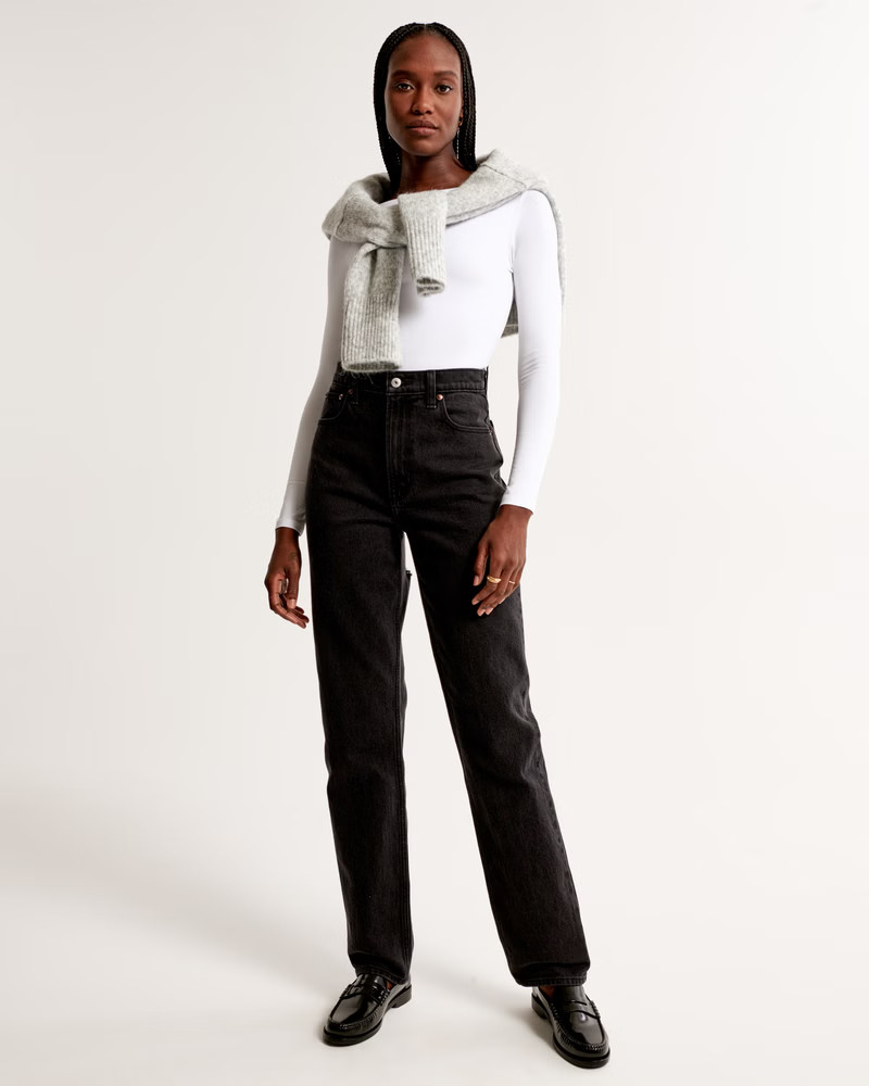 Women's Ultra High Rise 90s Straight Jean | Women's Bottoms | Abercrombie.com | Abercrombie & Fitch (US)