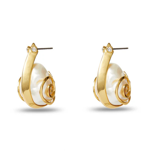 PEARL SNAIL HOOP EARRINGS | LELE SADOUGHI