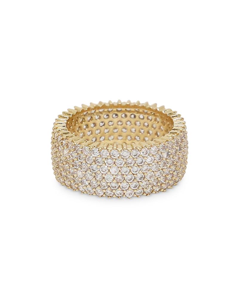 Ettika Cubic Zirconia & 18K Gold Plated Thick Band Ring | Bloomingdale's (US)