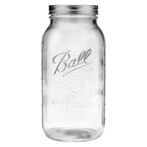 Ball 64oz Glass Mason Jar with Lid and Band - Wide Mouth | Target