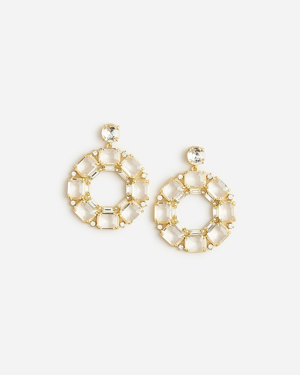 Faceted-crystal hoop earrings | J. Crew US