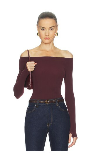 Commando Ballet Off-shoulder Bodysuit in Wine. | Revolve Clothing (Global)