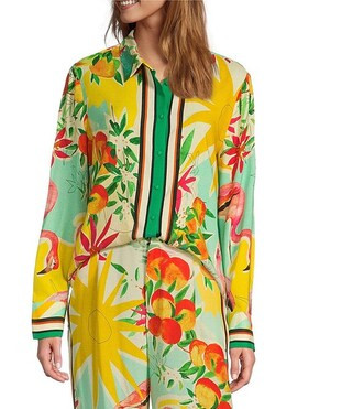 Antonio Melani Polina Fruit Print Coordinating Linen Button Down Blouse | Dillard's | Dillard's