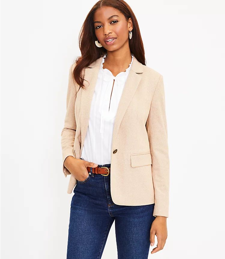 Herringbone Knit Blazer | LOFT