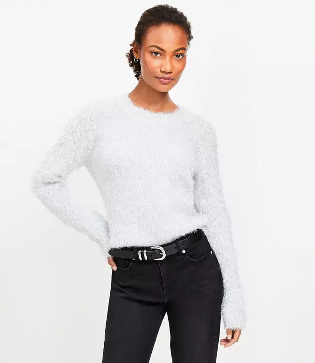 Shimmer Fuzzy Sweater | LOFT