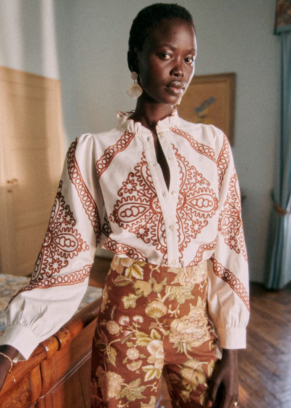 Megane Shirt - Ecru - Cotton - Sézane | Sezane Paris