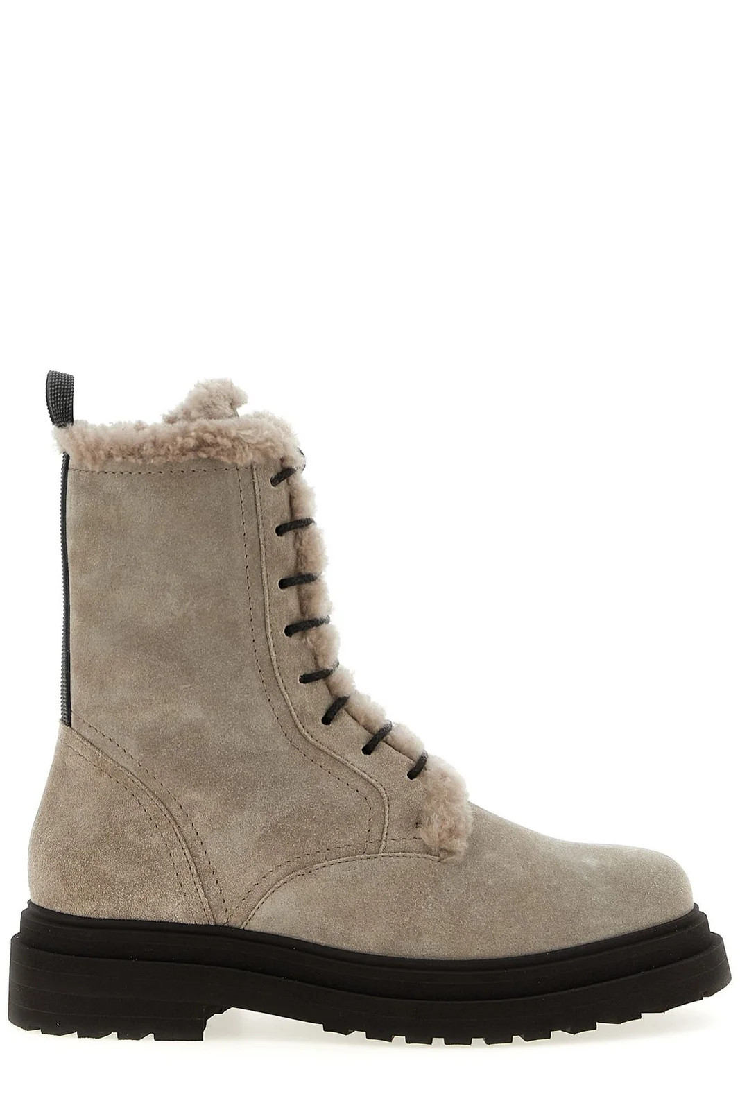 Brunello Cucinelli Sherling Combat Boots | Cettire Global