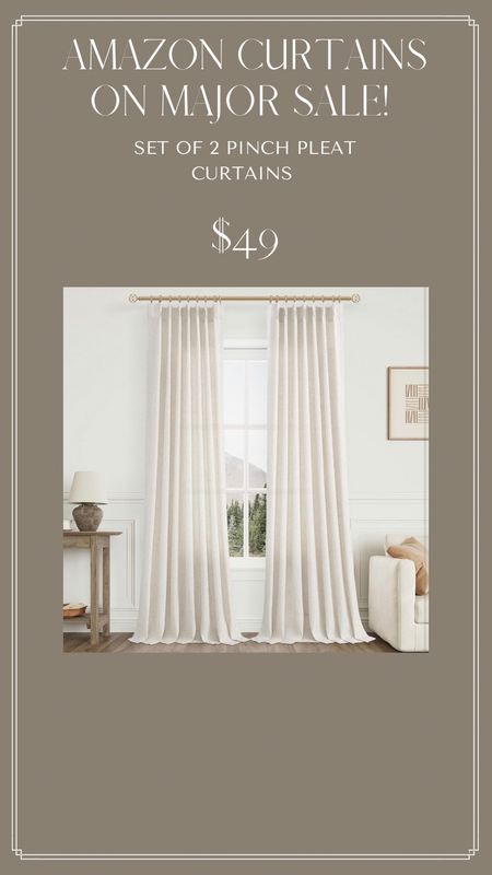 High end looking curtains under $50 for a pair on Amazon!

Amazon home / sale alert / Amazon finds / Amazon deals / curtains / drapes 

#LTKHome #LTKFindsUnder50 #LTKSaleAlert