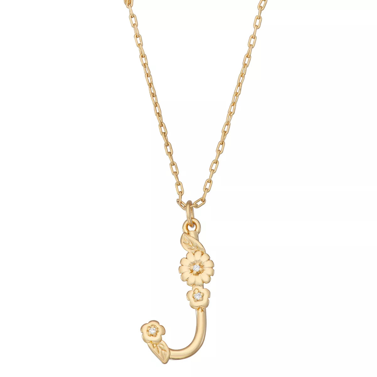 LC Lauren Conrad Gold Tone Floral Detail Initial Necklace | Kohl's