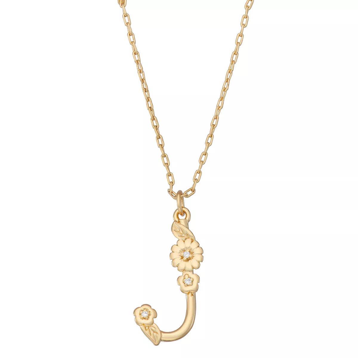 LC Lauren Conrad Gold Tone Floral Detail Initial Necklace | Kohl's