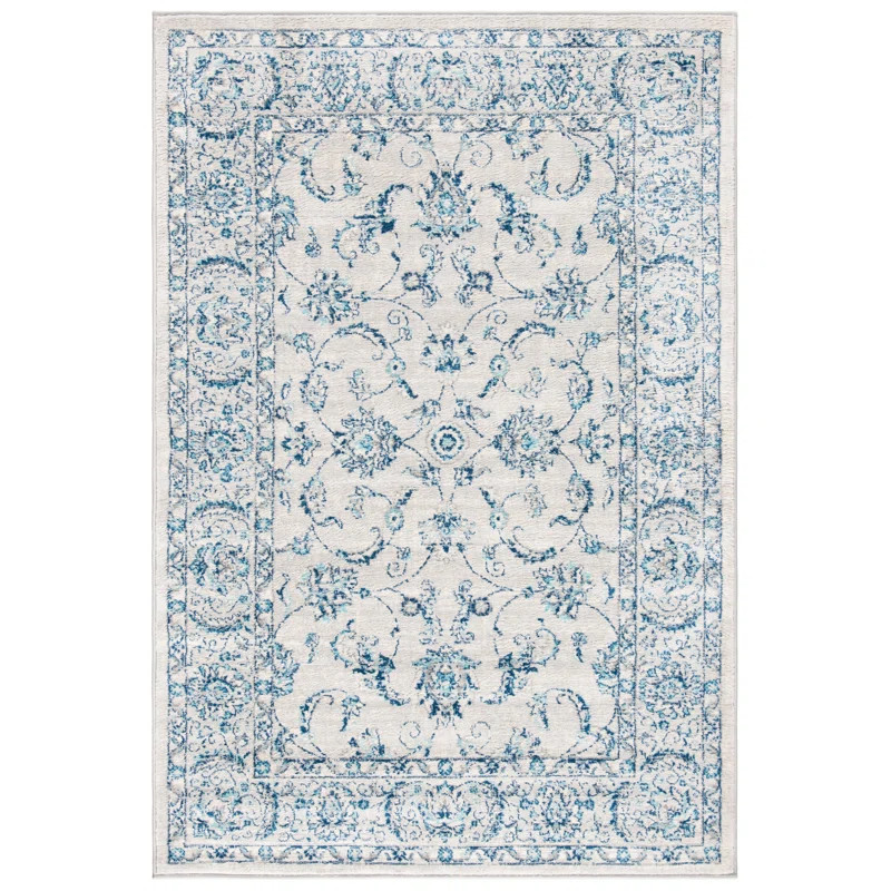 Llana Performance Light Grey / Blue Rug | Wayfair Professional