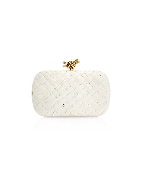 Plissé Knot Leather Clutch | Saks Fifth Avenue