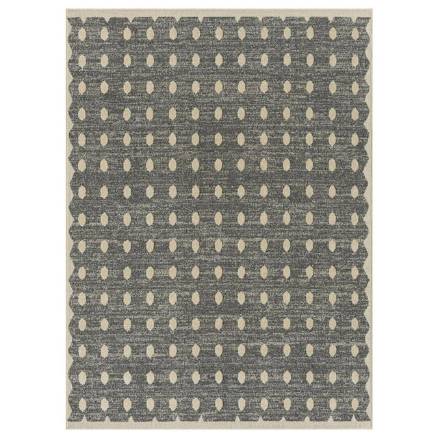 Luxe Weavers Modern Geometric Dots Anthracite 9x12 Area Rug, Non-Fade Carpet | Walmart (US)