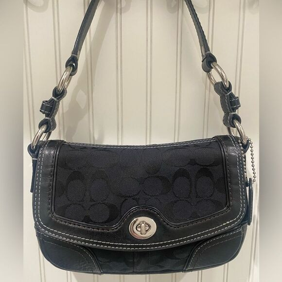 Coach Vintage Chelsea Leather Canvas Hobo Bag Black | Poshmark