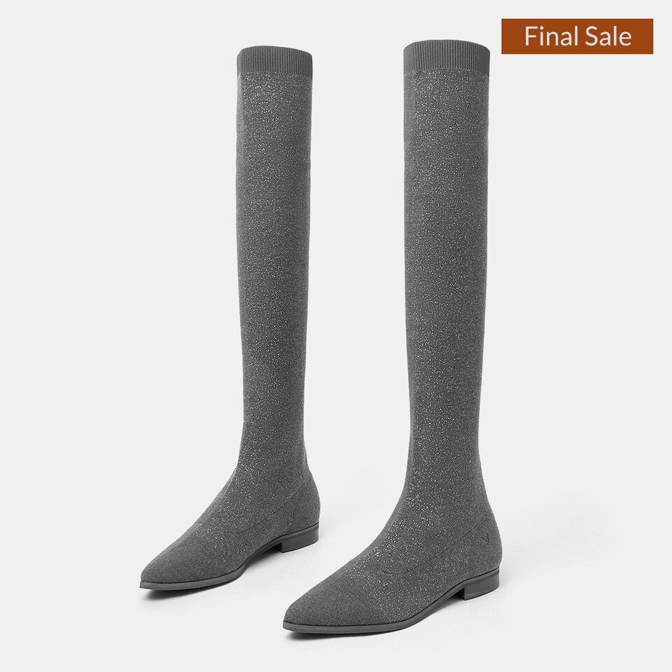 Pointed-Toe Over-the-Knee Boots | VIVAIA